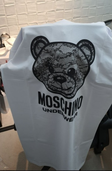 [S] MOSCHINO UNDERWEAR HEAD BEAR BIG LOGO T SHIRT DRESS,WHITE, T1912-9019-0001 (SM155)