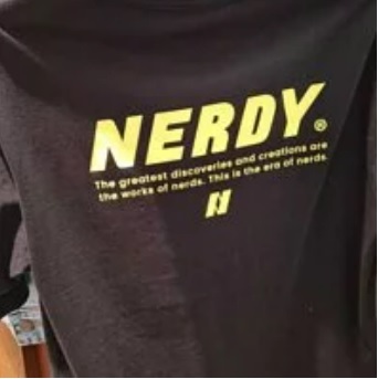 [S] NERDY BACK SLOGAN 1/2 SLEEVE T-SHIRT,BLACK, SN61 (SN61)