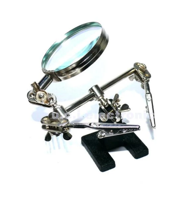 【UCI電子】(J-5)  萬向精密電子焊接台 小巧精緻機械手放大鏡(帶支架)直徑60MM 焊台 放大鏡 烙鐵 焊台