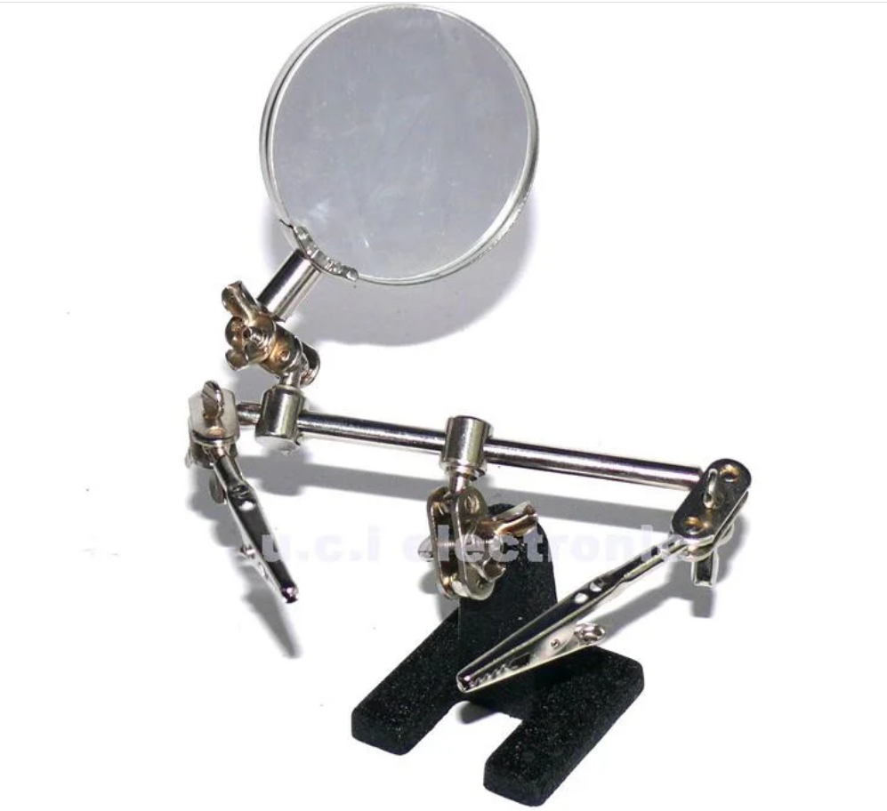 【UCI電子】(J-5)  萬向精密電子焊接台 小巧精緻機械手放大鏡(帶支架)直徑60MM 焊台 放大鏡 烙鐵 焊台