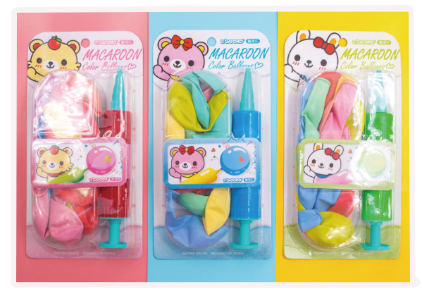 加厚馬卡龍圓形生日氣球連打氣筒 2107