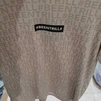 [S] BEENTRILL DRIPPY HASHTAG ALLOVER SHORT SLEEVE T-SHIRT,LIGHT BEIGE, BA213TS011-LE [FINAL SALE] (SBT17)