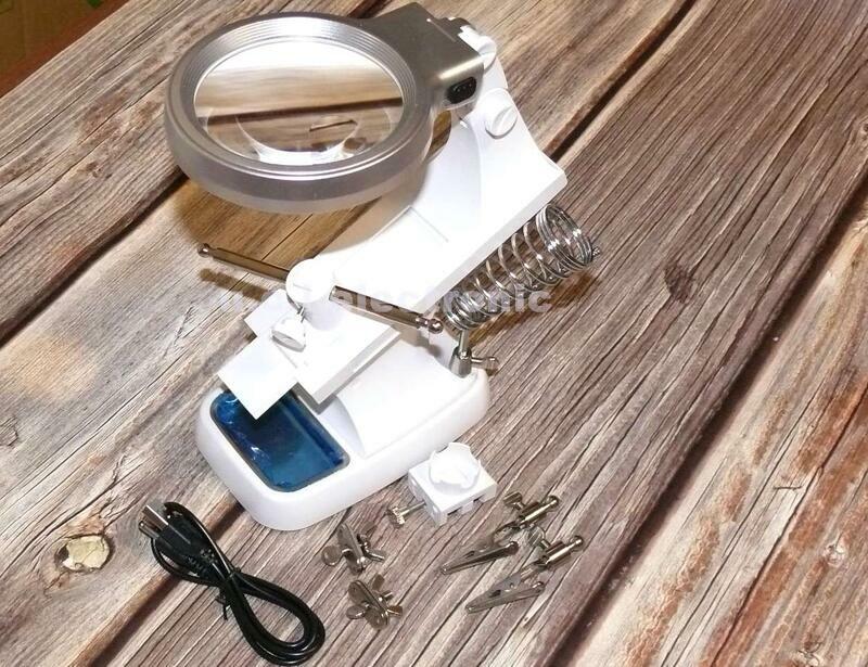 【UCI電子】(J-5) 台式放大鏡LED燈帶輔助夾鐘錶電路板焊接維修工具 閱讀雕刻擴大鏡 放大鏡