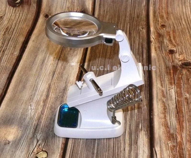 【UCI電子】(J-5) 台式放大鏡LED燈帶輔助夾鐘錶電路板焊接維修工具 閱讀雕刻擴大鏡 放大鏡