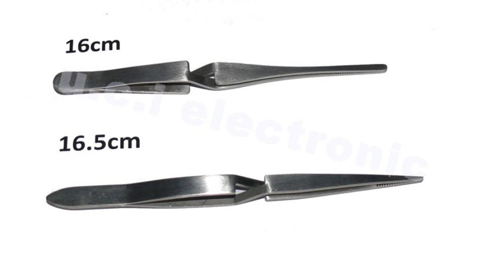 【UCI電子】(D-16) 不銹鋼鑷子交叉逆向鑷子圓頭反交叉鑷子省力鑷子 固定省力夾子 反交叉鑷子16cm