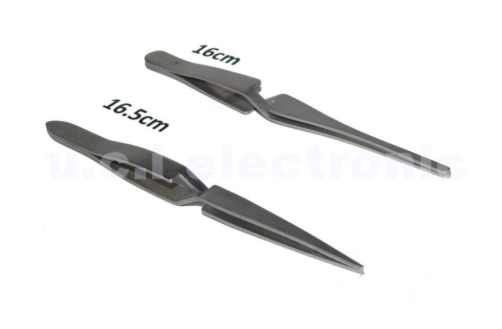 【UCI電子】(D-16) 不銹鋼鑷子交叉逆向鑷子圓頭反交叉鑷子省力鑷子 固定省力夾子 反交叉鑷子16cm