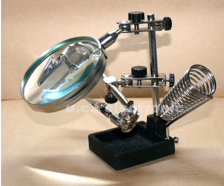 【UCI電子】(J-5) 多功能焊台 電烙鐵 支架 台式5倍放大鏡 實驗檢測鏡玻璃鏡片