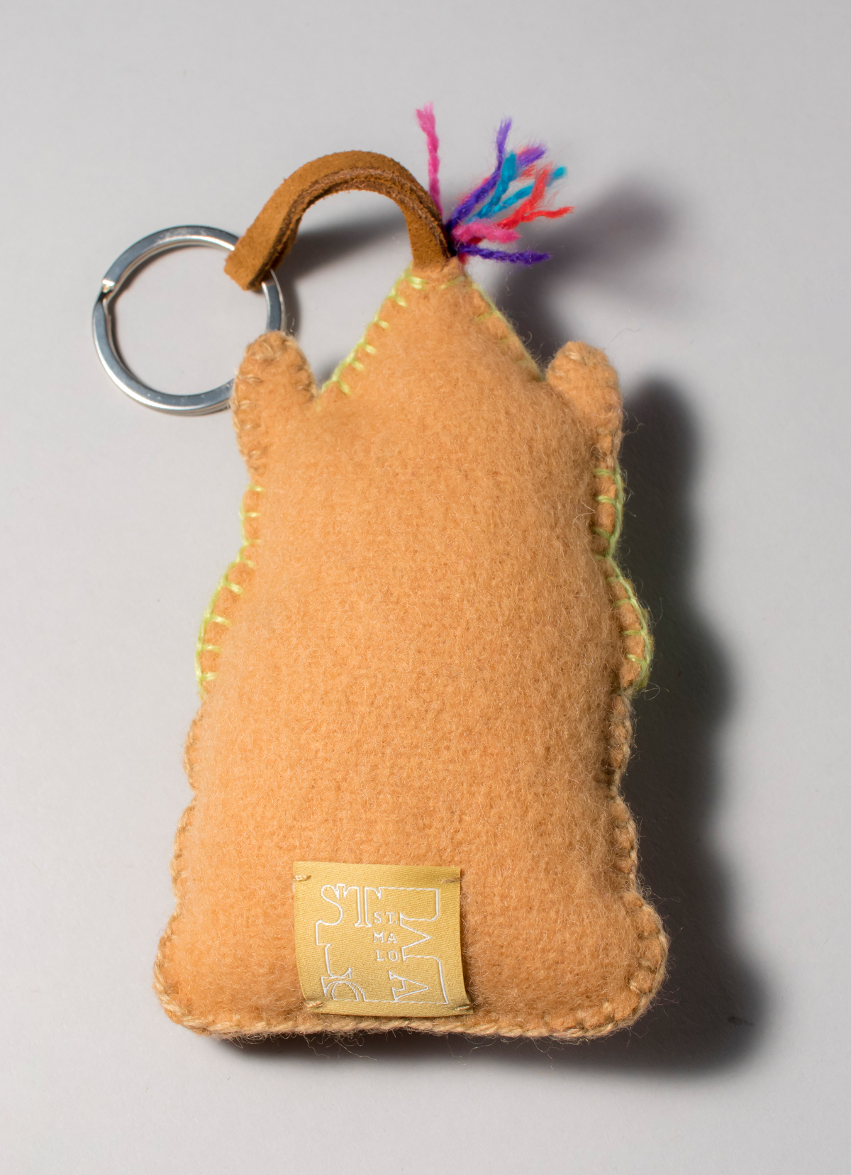 【秘魯國家館】ST.MALO 秘魯工匠手工刺繡表情包羊駝鑰匙圈-2232UH-14CM-不小心翻白眼-駝