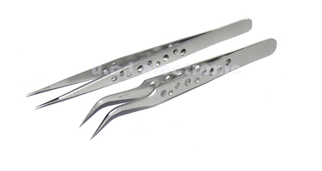 【UCI電子】(D-4) 高精密9孔鑷子砂光 直彎頭 尖頭鑷子工具