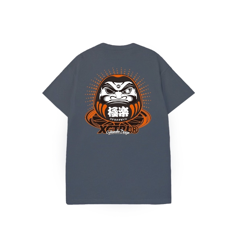 XCTRL x Gokuraku 極楽聯名輪框不倒翁短T-藍灰
