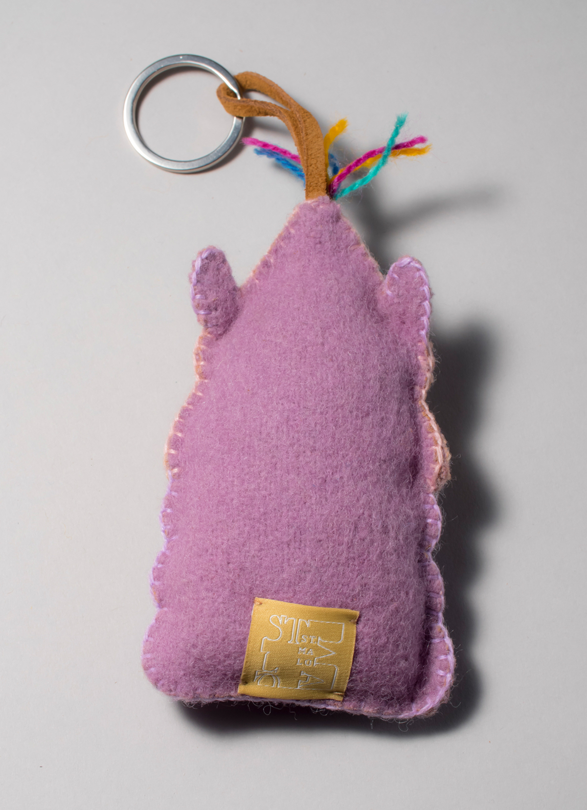 【秘魯國家館】ST.MALO 秘魯工匠手工刺繡表情包羊駝鑰匙圈-2232UH-14CM-不小心翻白眼-紫