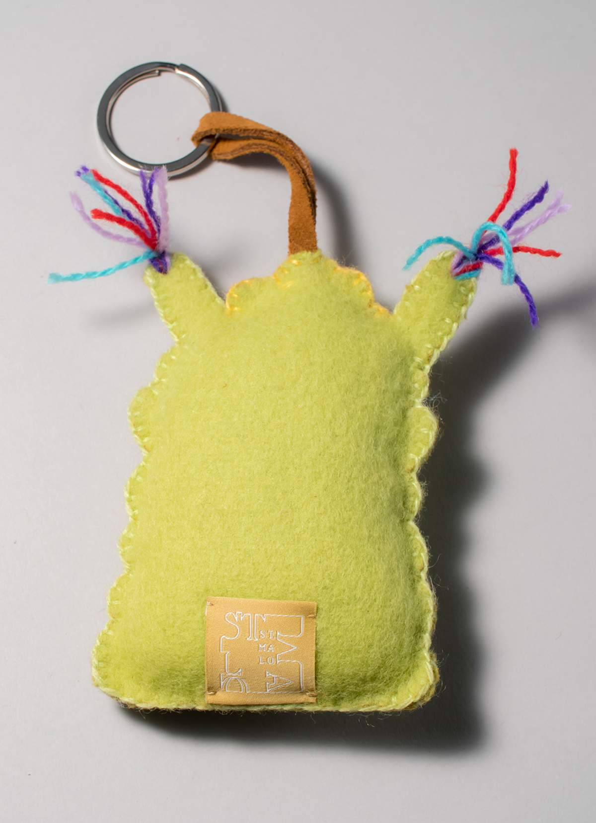 【秘魯國家館】ST.MALO 秘魯工匠手工刺繡表情包羊駝鑰匙圈-2231UH-12CM-讓我靜一靜-綠