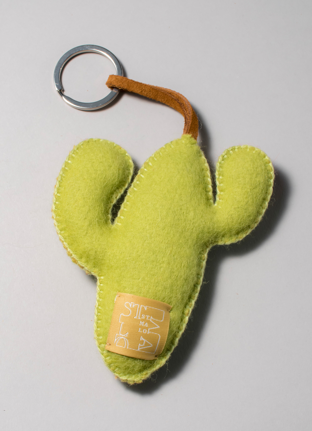 【秘魯國家館】ST.MALO 秘魯工匠手工刺繡仙人掌鑰匙圈-2228UH-11.5CM-小花淺綠