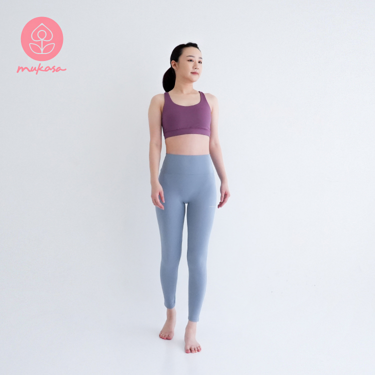 MUKASA 高彈運動緊身褲 霧霾藍 MUK-2296105