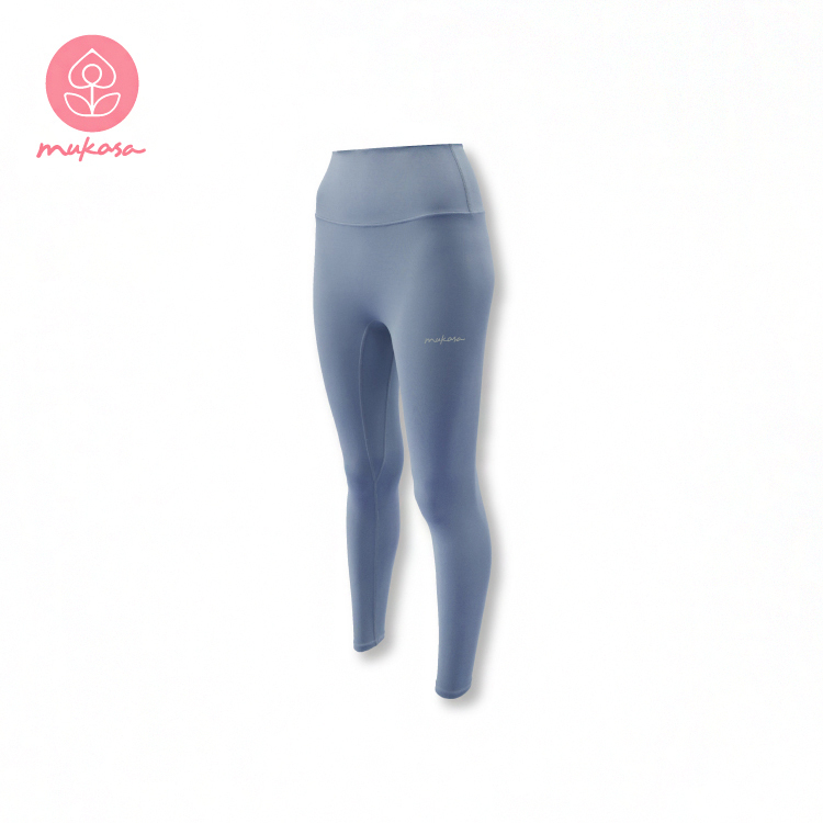 MUKASA 高彈運動緊身褲 霧霾藍 MUK-2296105