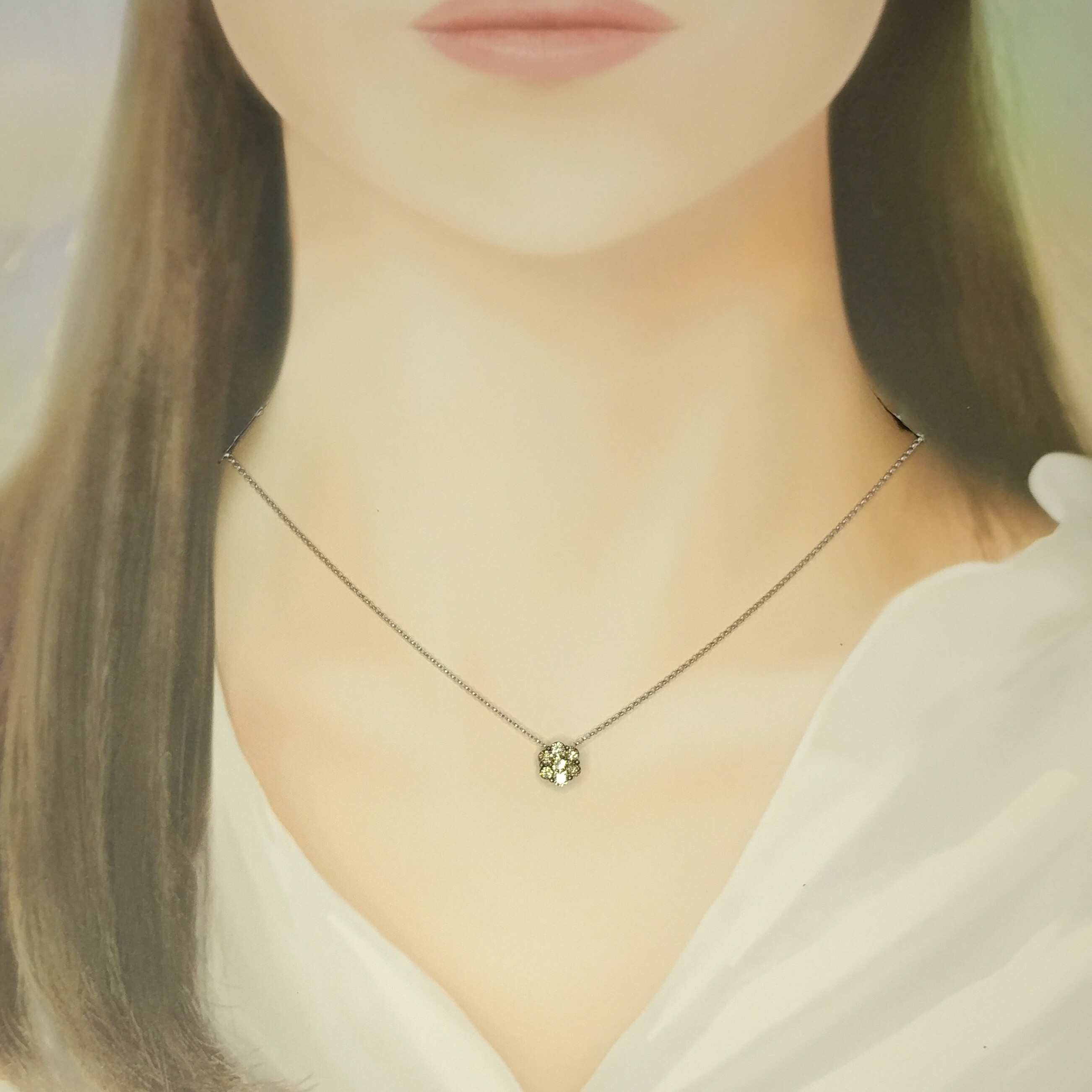 18K Black Gold 0.51ct Light Brown Diamond Pendant