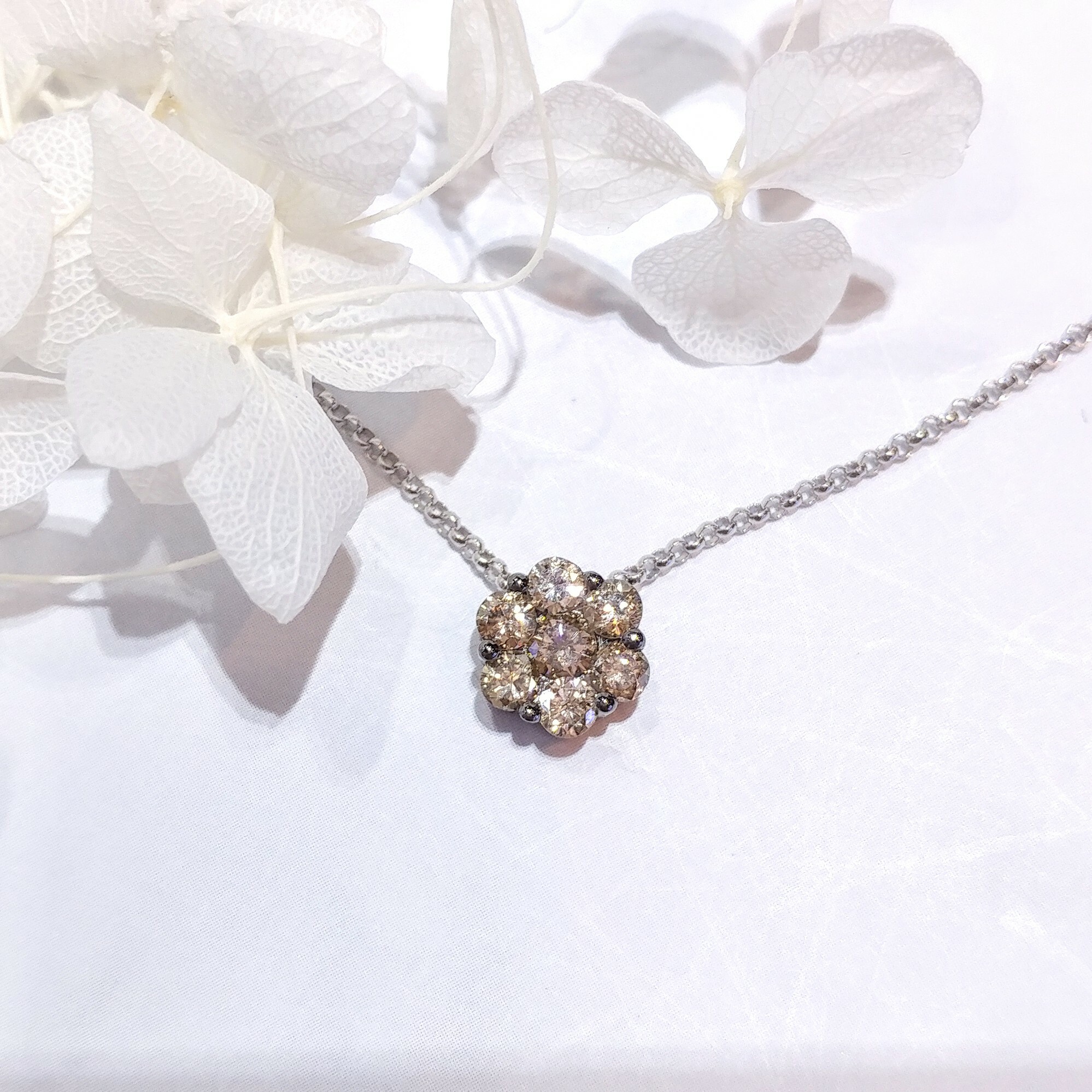 18K Black Gold 0.51ct Light Brown Diamond Pendant