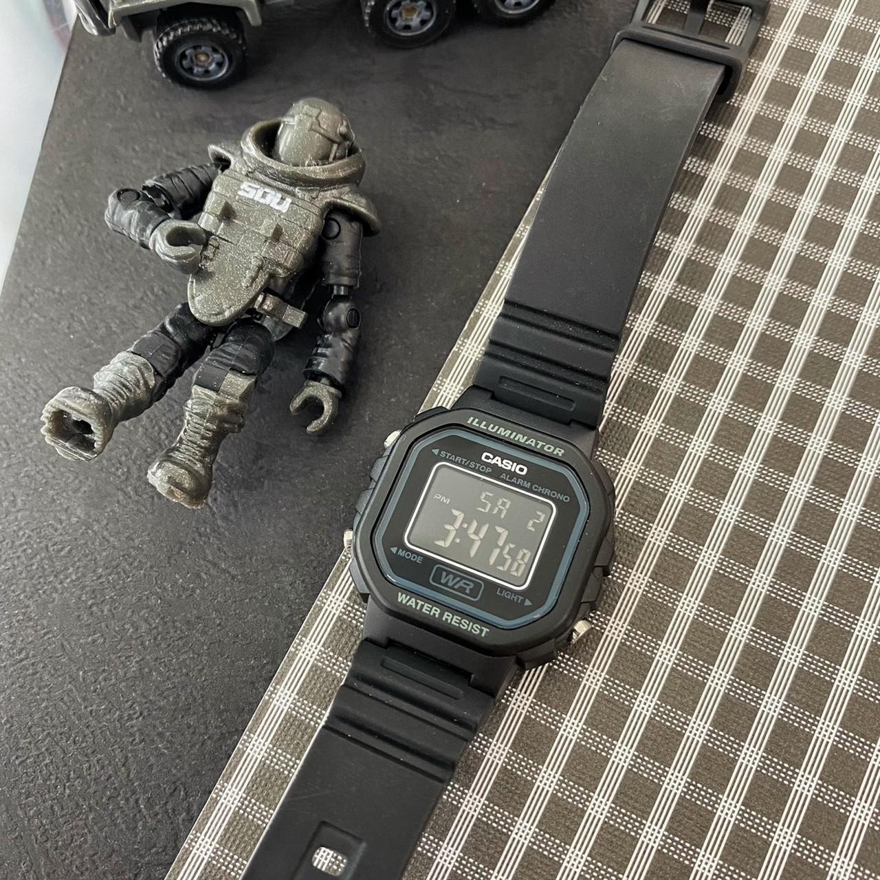 【CASIO】迷你方型數位樹脂錶帶 LA-20WH-1B 現代鐘錶