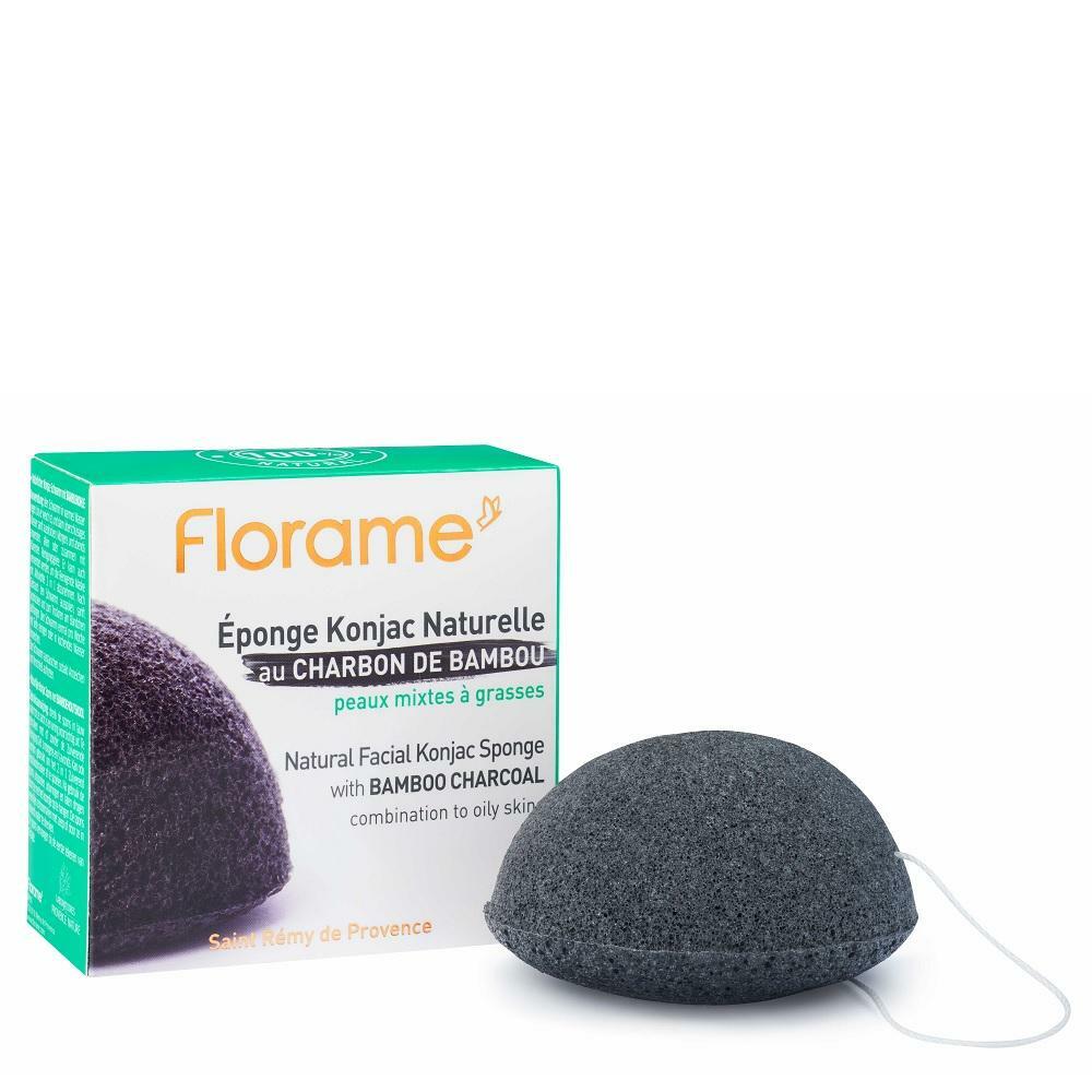 FLORAME Natural Facial Konjac Sponge 天然竹炭魔芋潔面海綿