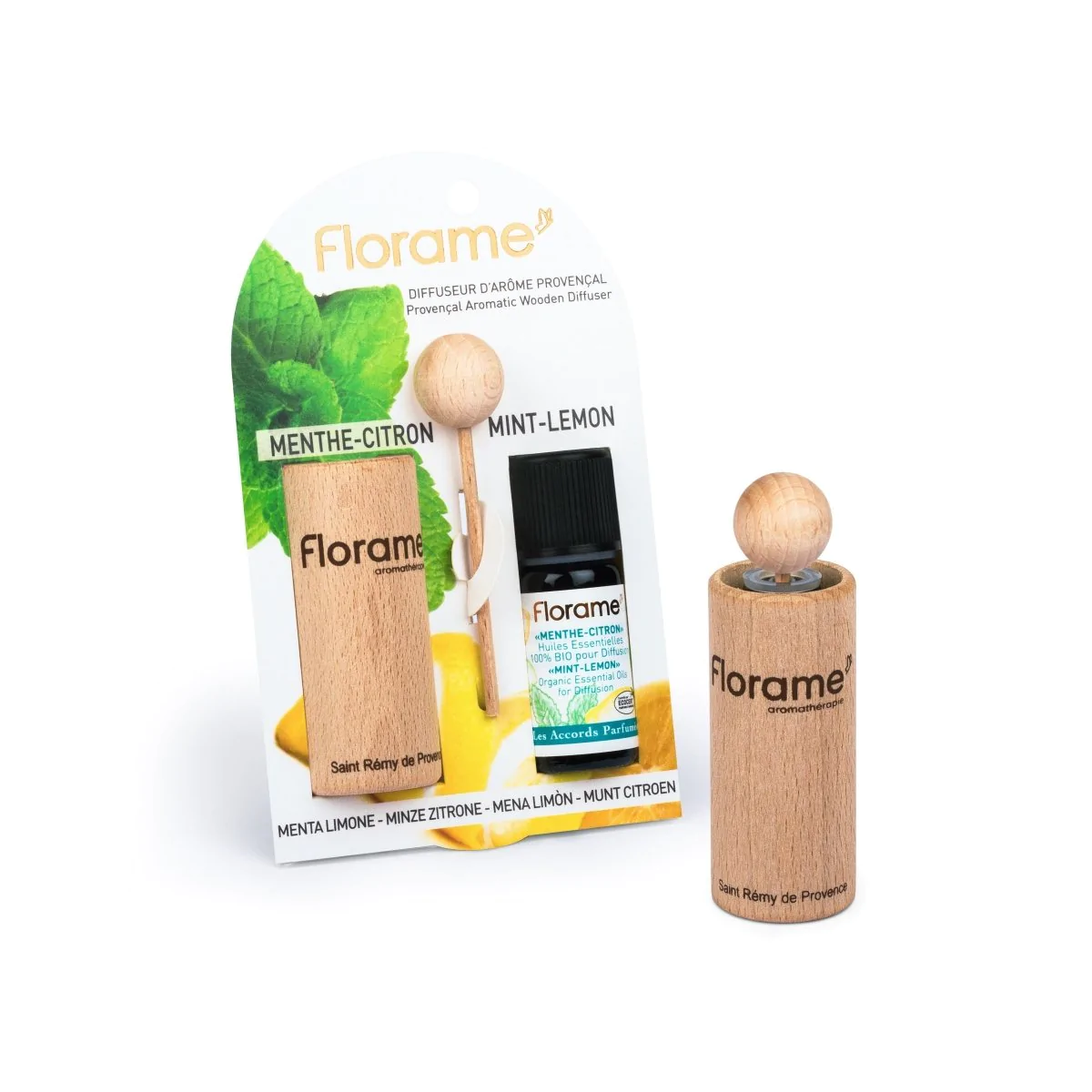 FLORAME 普羅旺斯香薰精油小木瓶 - Organic Mint Lemon 薄荷檸檬