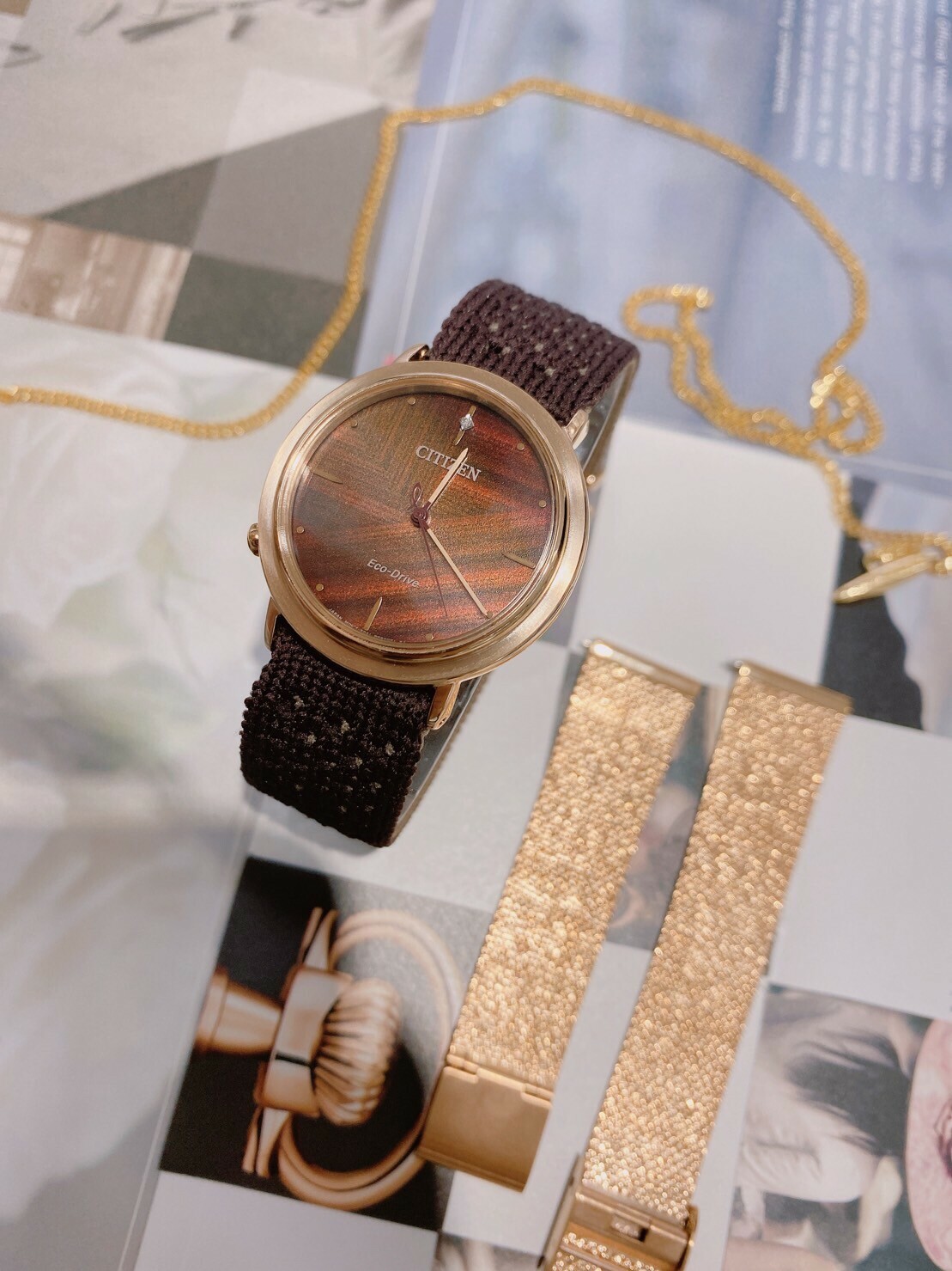 【CITIZEN】 L系列 解構自然紋理之美仿生學 贈米蘭錶帶 EM1003-48X 34mm  現代鐘錶