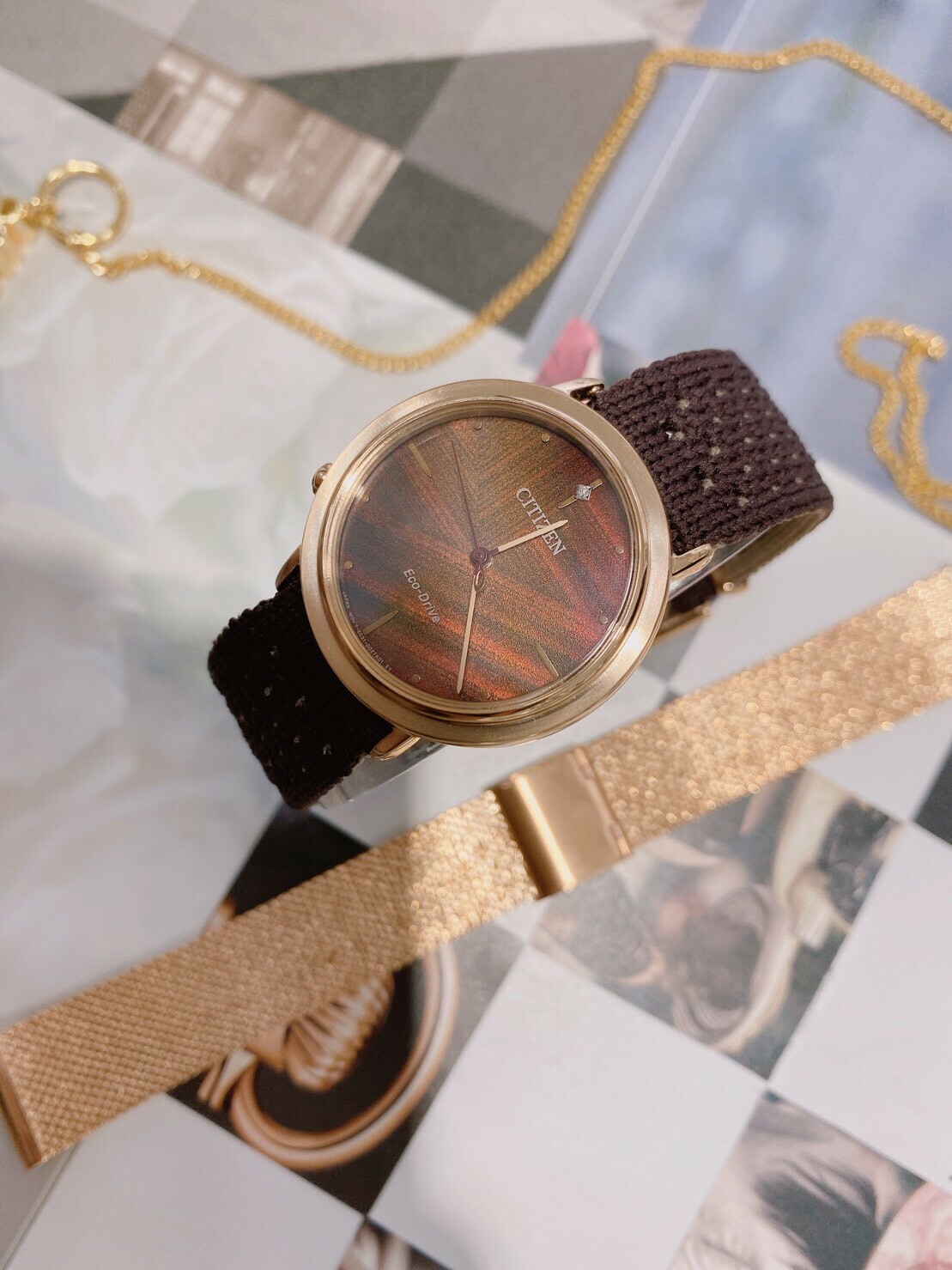 【CITIZEN】 L系列 解構自然紋理之美仿生學 贈米蘭錶帶 EM1003-48X 34mm  現代鐘錶