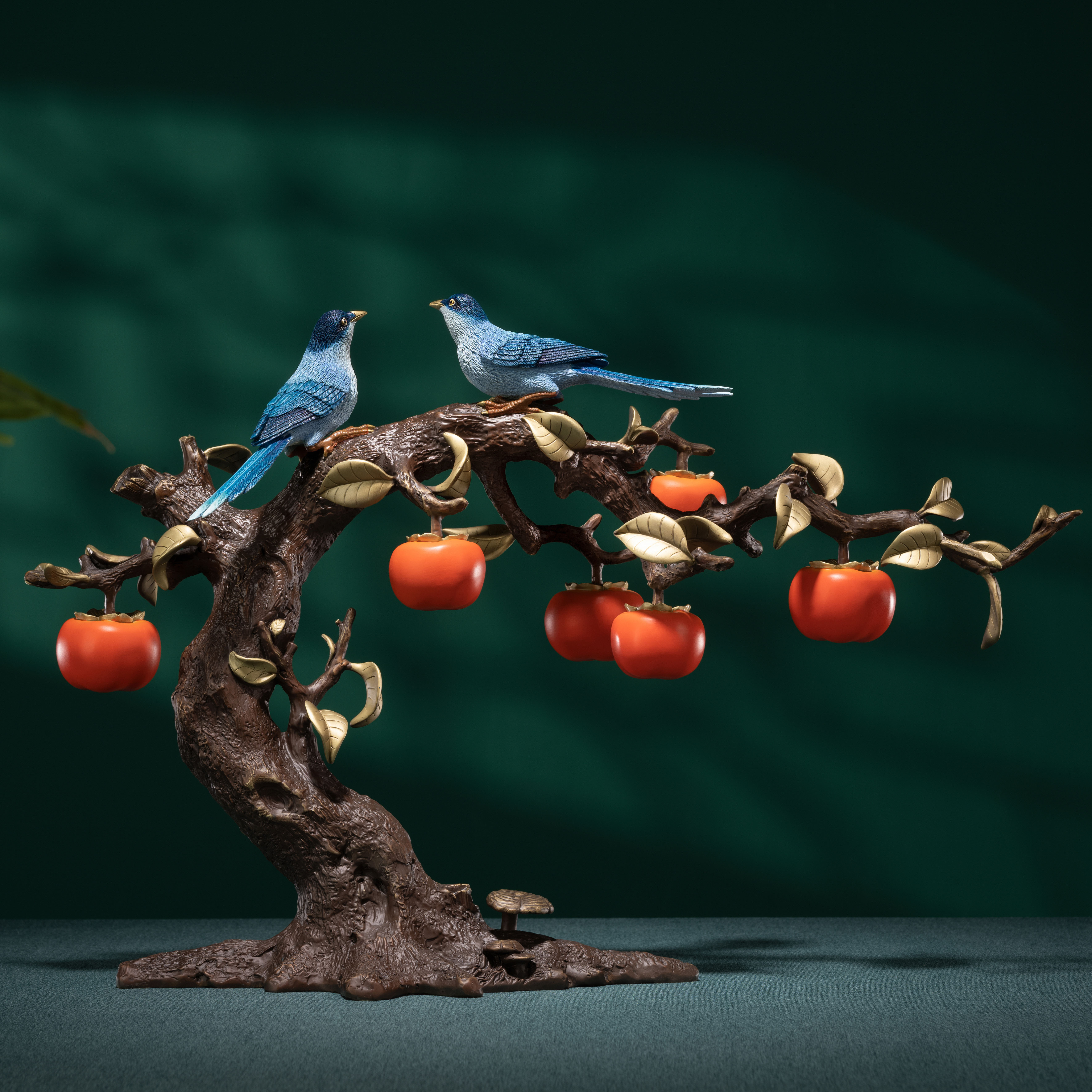 喜柿連連(喜鵲與柿子)