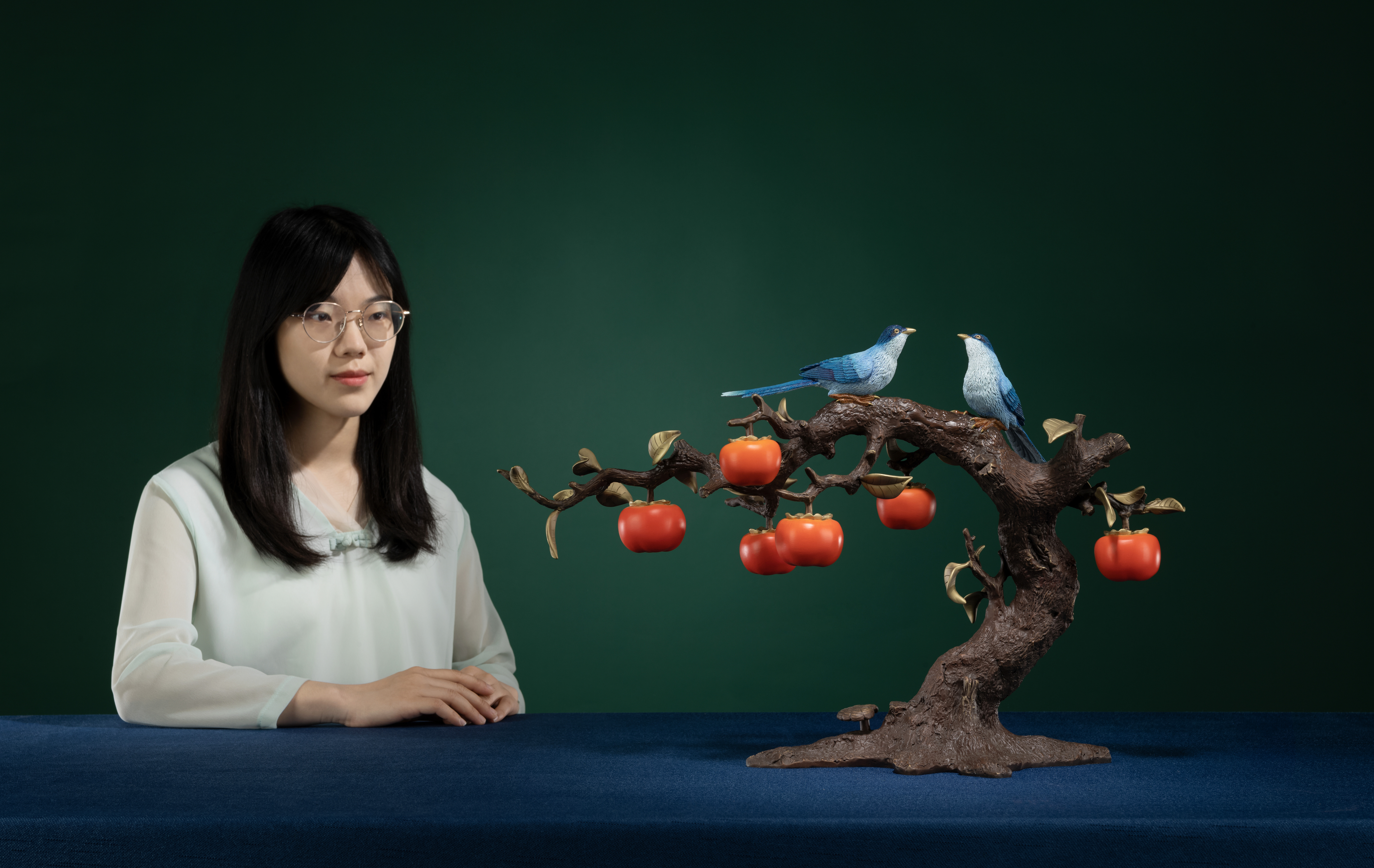 喜柿連連(喜鵲與柿子)