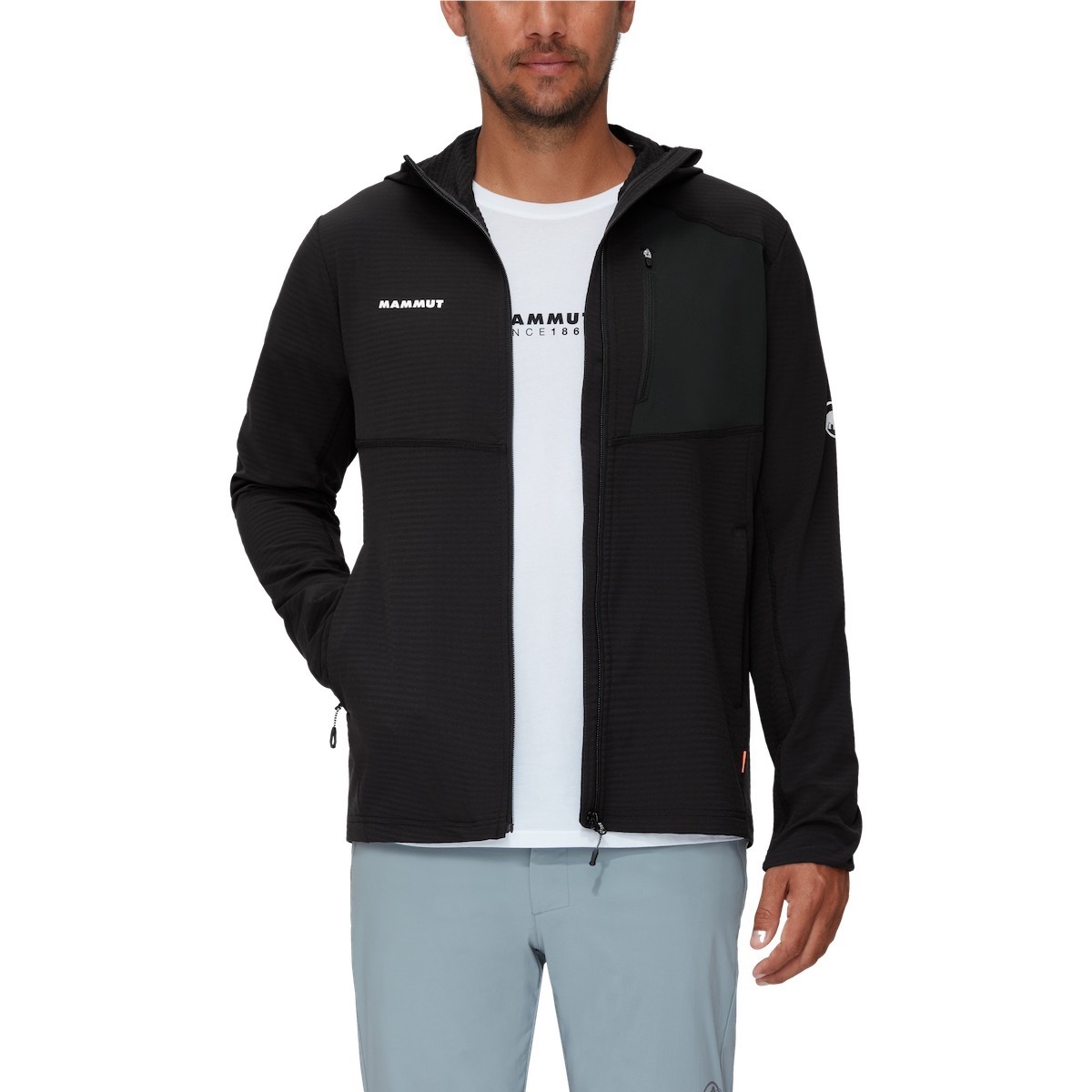 Mammut 長毛象 Madris Light ML Hooded Jacket Men 男款 防風刷毛保暖外套 #1014-03840-0001 黑 [HappyOutdoor]
