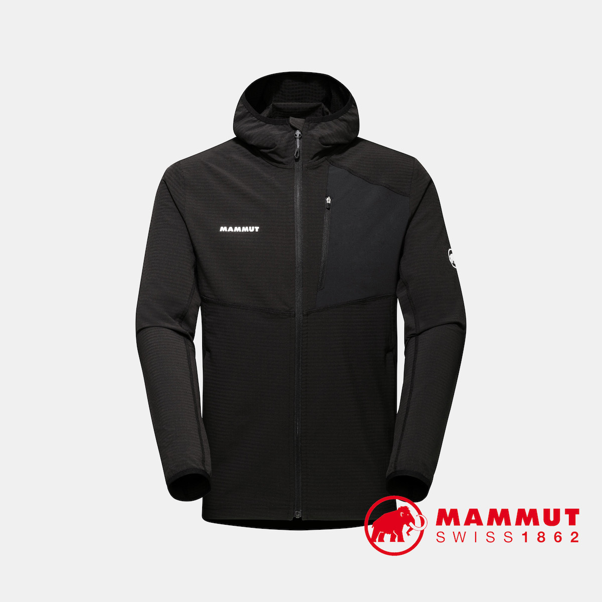 Mammut 長毛象 Madris Light ML Hooded Jacket Men 男款 防風刷毛保暖外套 #1014-03840-0001 黑 [HappyOutdoor]