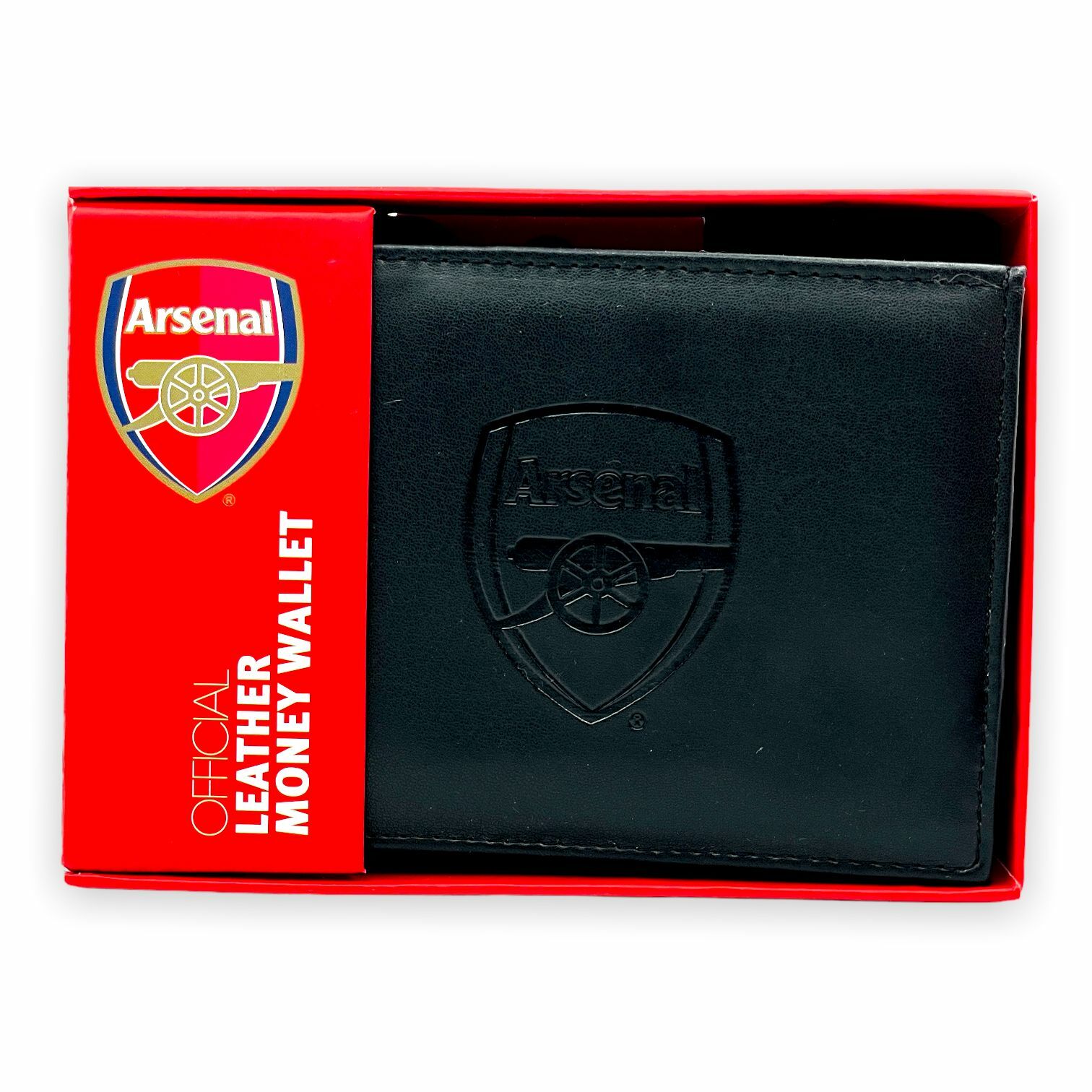 阿仙奴黑色會徽皮革銀包