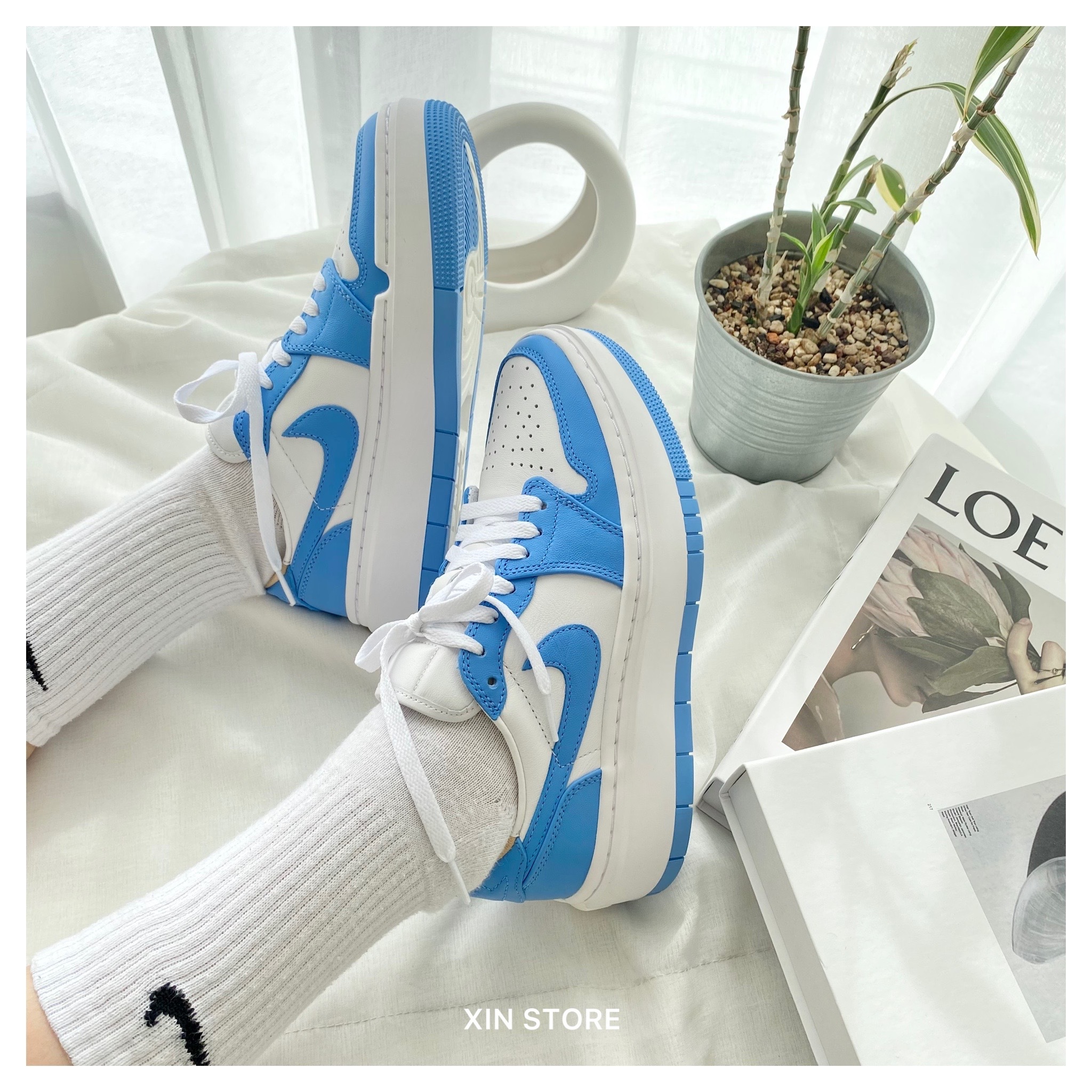 【現貨】Nike Air Jordan 1 Elevate SE University Blue 低筒 厚底 大學藍 DQ3698-141