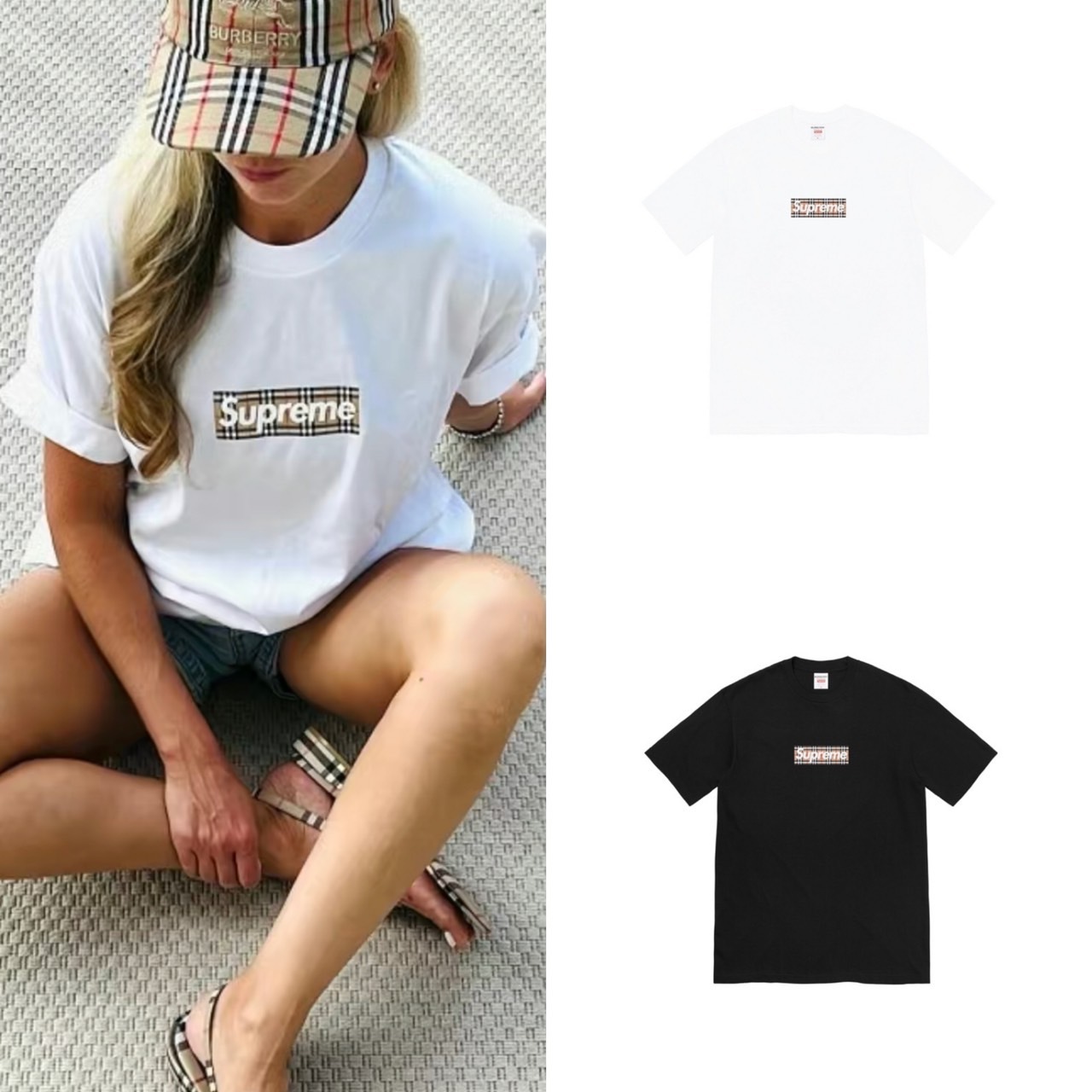 Supreme x Burberry 聯名限定Box Logo 短袖T