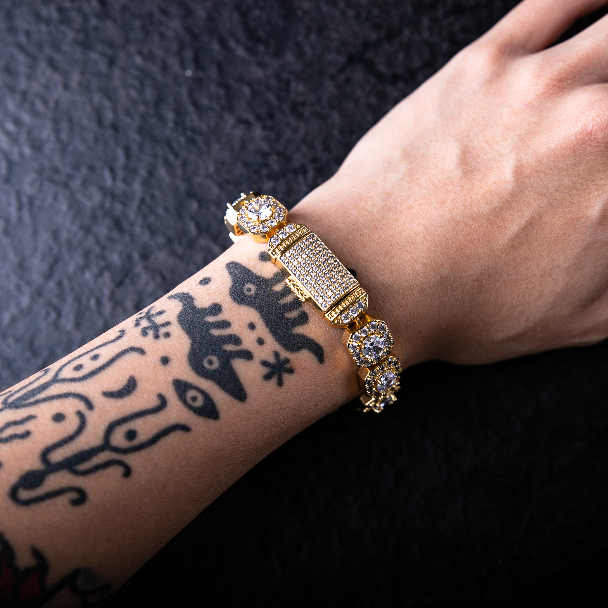 12MM clustered tennis bracelet