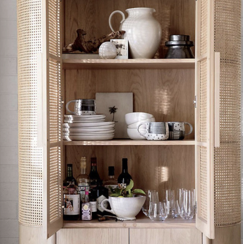 實木藤編餐邊櫃 LLZ-YG-330