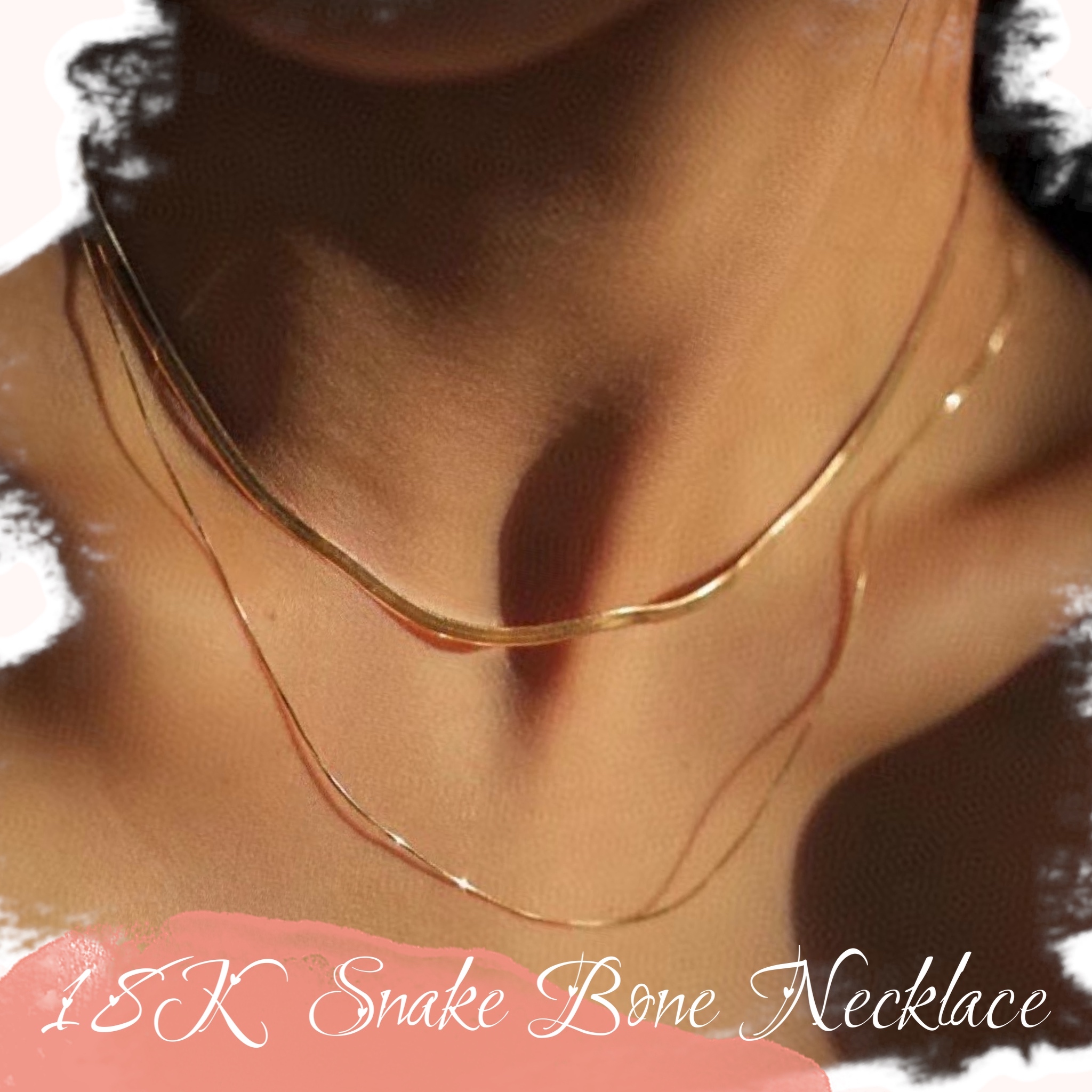 18K Gold Snake Bone Necklace（NK080001）