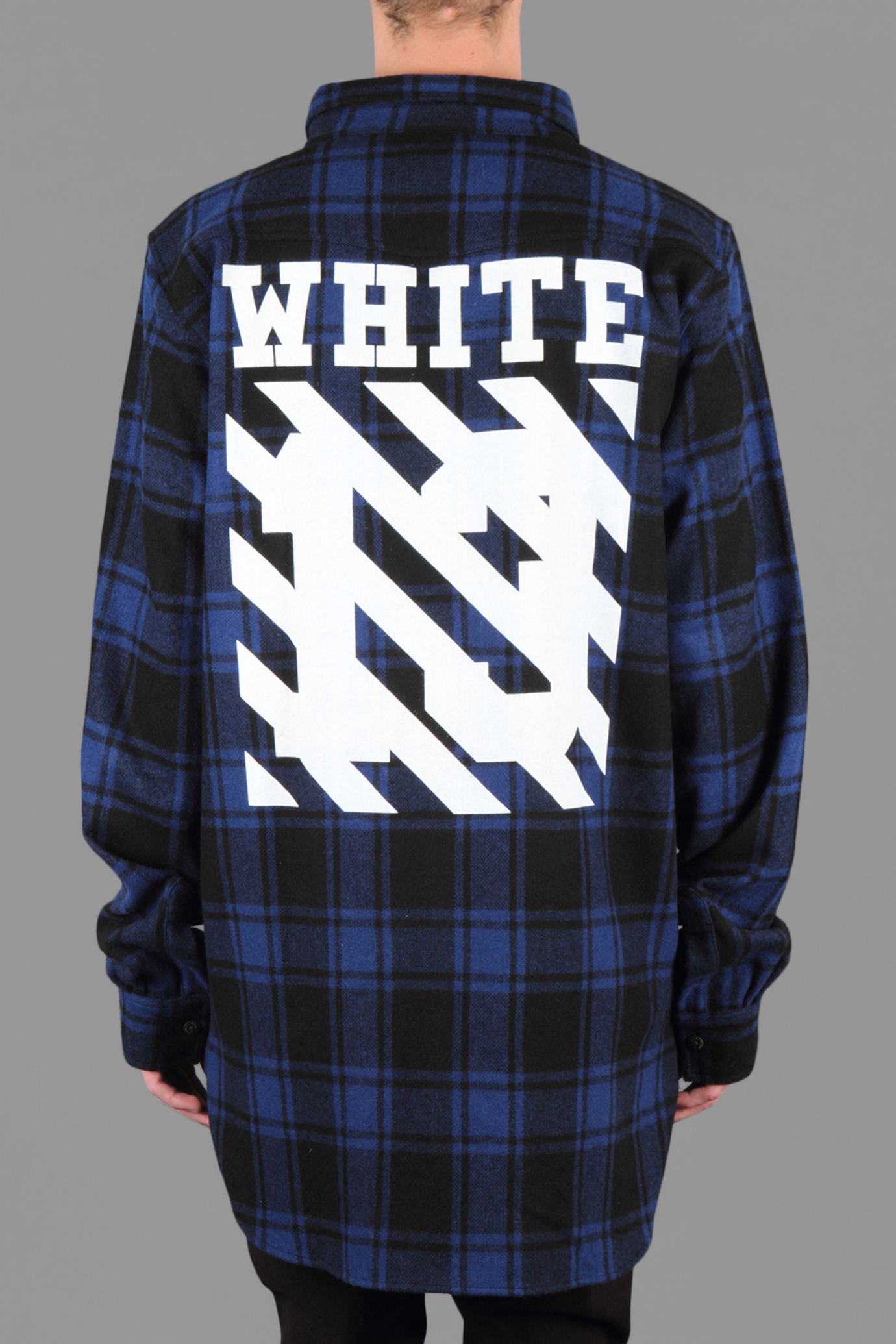 【Focus Store】現貨秒發 OFF-WHITE C/O Virgil Abloh Shirt "Black Blue" 初代 格紋襯衫