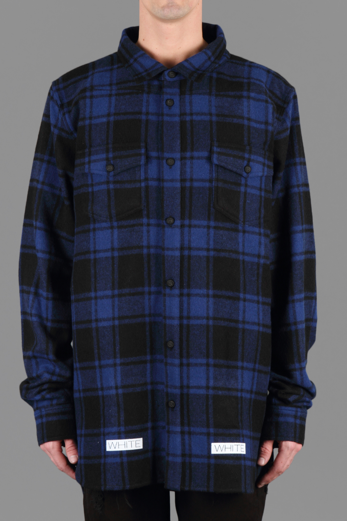 【Focus Store】現貨秒發 OFF-WHITE C/O Virgil Abloh Shirt "Black Blue" 初代 格紋襯衫