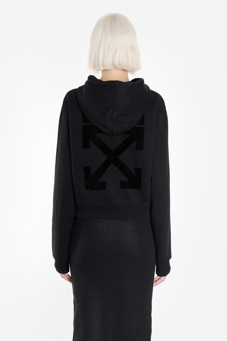 OFF-WHITE Women's Black Arrow Cropped Hoodie【現貨商品】
