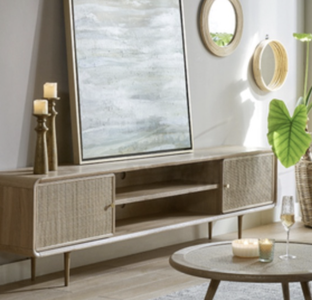 藤編兩門電視櫃 LLZ-YG-370