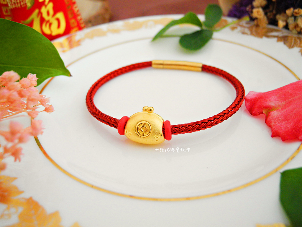 荷包滿滿 鋼編織金手鍊