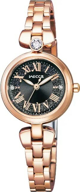 萬年鐘錶 - Citizen - Wicca   幸福月光玫瑰金精緻太陽能女錶  KP5-662-51  錶徑23.5MM