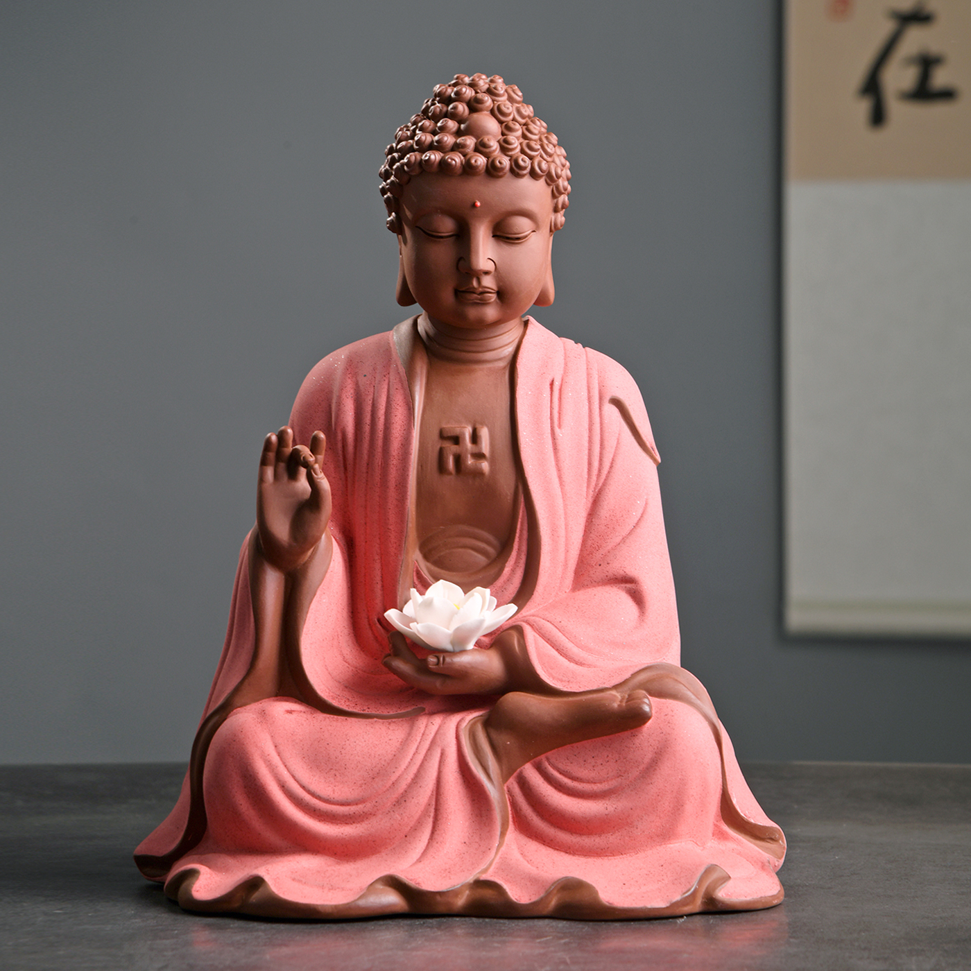 傳藝工坊- 『蓮花阿彌陀佛』如來佛彩砂陶香插