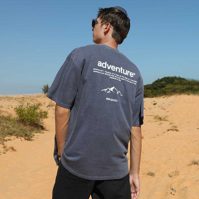 Fluke Adventure Font Pigment Overfit T-shirt_FST705