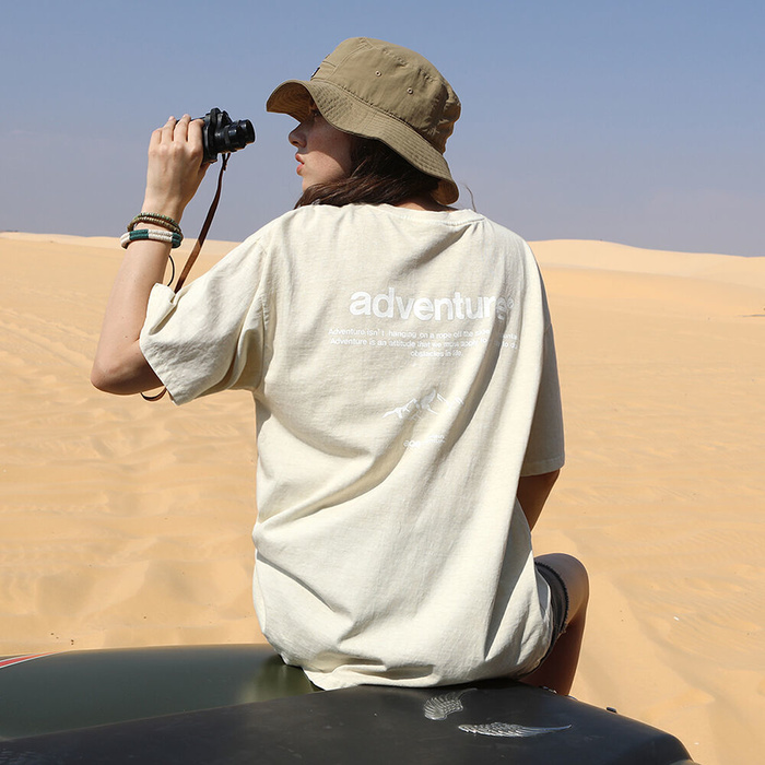 Fluke Adventure Font Pigment Overfit T-shirt_FST705