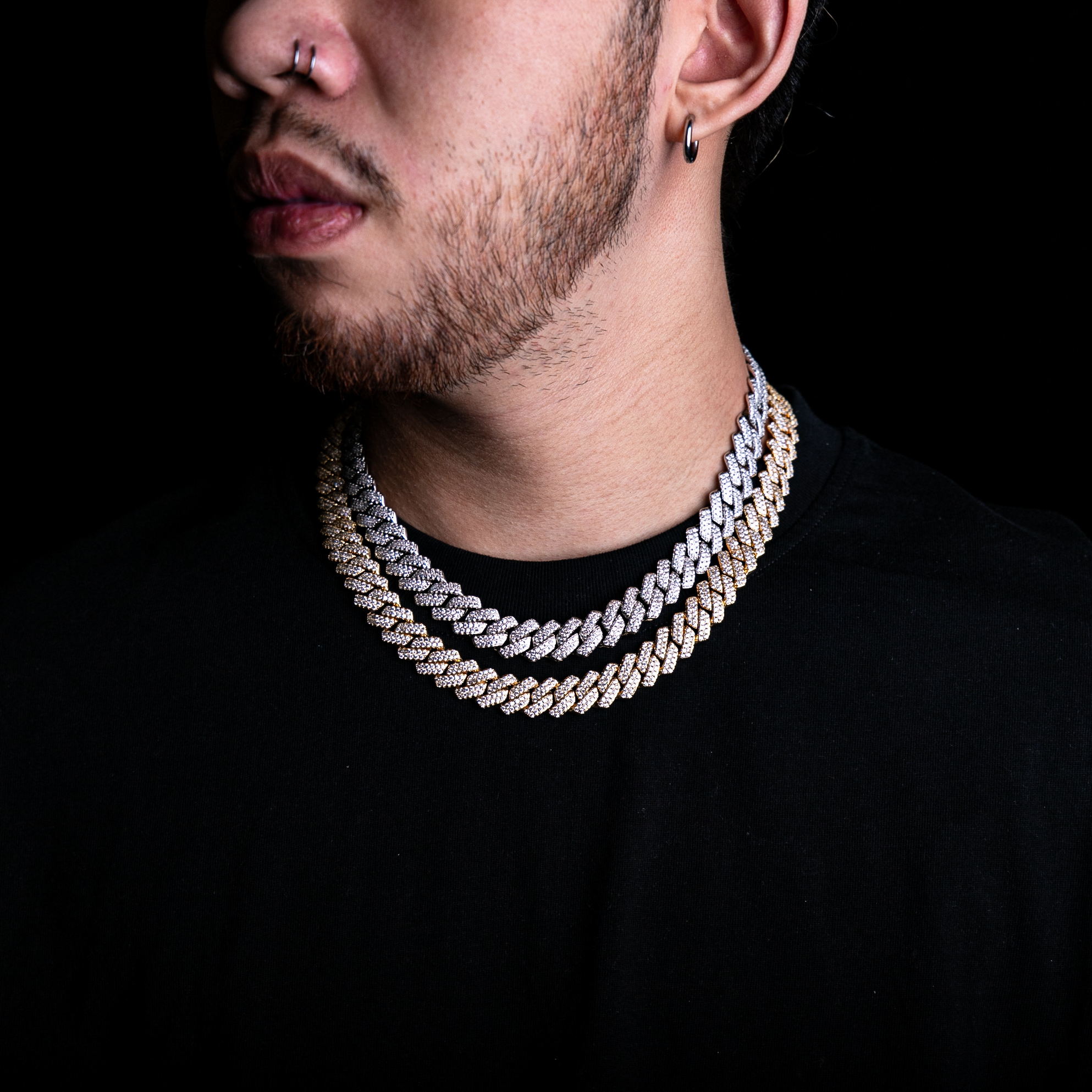 銀色 PRONG LINK CUBAN CHAIN項鍊