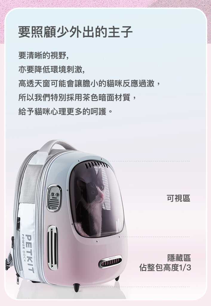 Petkit 智能換氣背囊2.0 - 幻彩粉紅