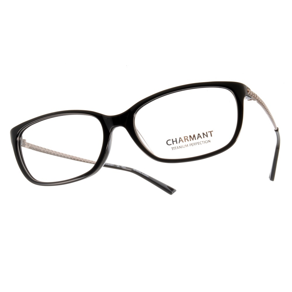 【CHARMANT-Z】CH10441 BK 簡約方框光學眼鏡 鈦金屬系列