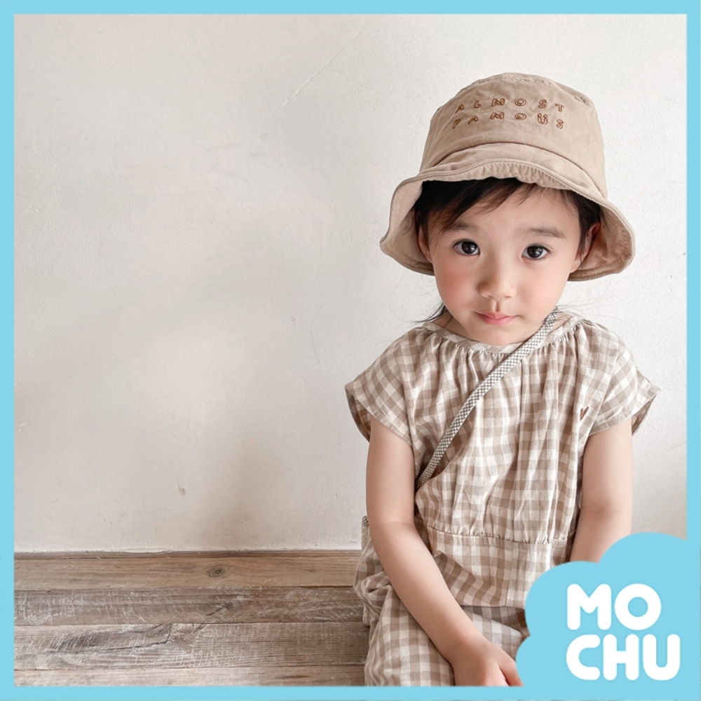 格子小愛心棉麻連身褲(兩色)