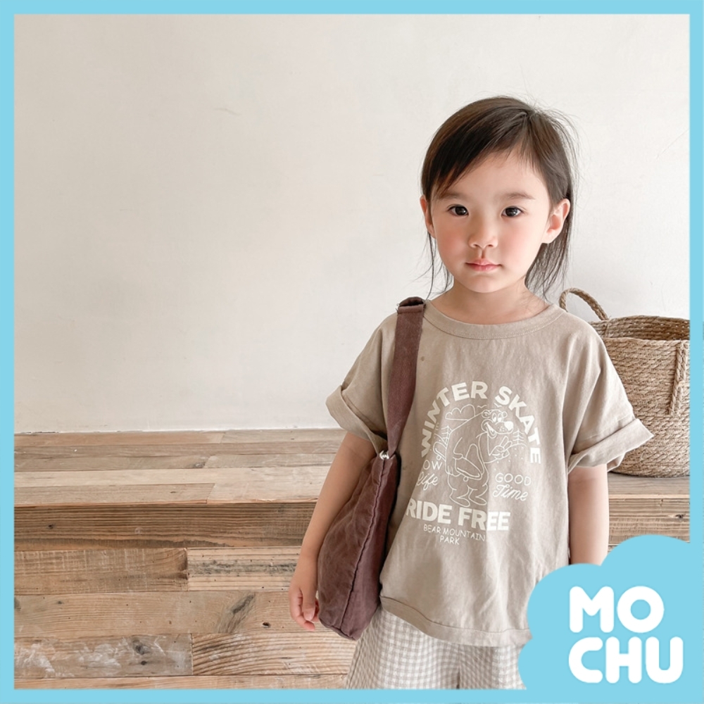 (120cm現貨)小熊溜滑板短袖上衣